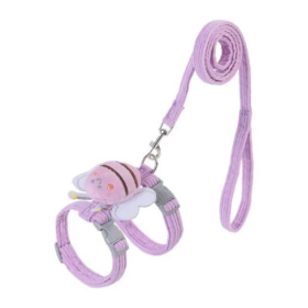 Cat Small Dog Wings Decoration Adjustable Chest Harness Leash Set Pet Supplies (Option: Purple-M)