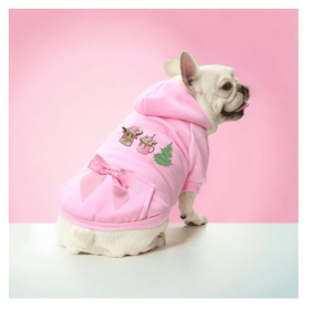 Reindeer Fun- Dog Hoodie (size: large)